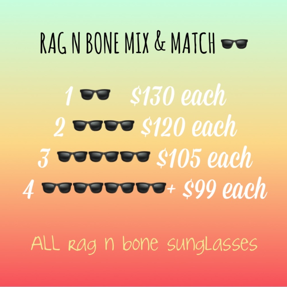 AUTHENTIC rag & bone SUNGLASSES Bundle Deals BRAND NEW for men & women